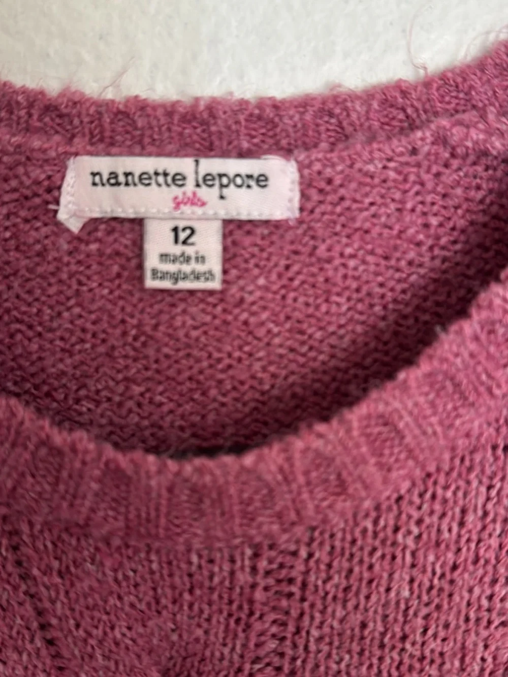 Nanette Lepore Dusty Rose Crewneck Knit Sweater